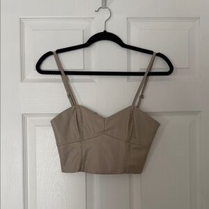 ZARA “Leather” Tan Crop Top